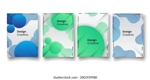 Set of brochure, annual report, flyer design templates. Vector illustrations for business presentation, business paper, corporate document cover and layout template designs.