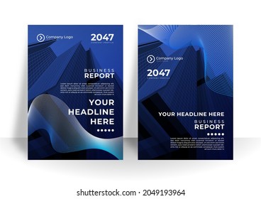 Set of brochure, annual report, flyer design templates in A4 size. Vector illustrations for business presentation, business paper, corporate document cover and layout template designs