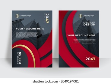 Set of brochure, annual report, flyer design templates in A4 size. Vector illustrations for business presentation, business paper, corporate document cover and layout template designs