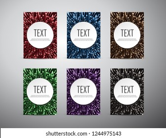 Set of  Brochure business design Abstract background with Starburst. Vector illustration.