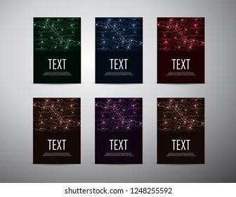 Set of  Brochure business design Abstract digital technology background. Abstract technology communication concept. Various technology elements.