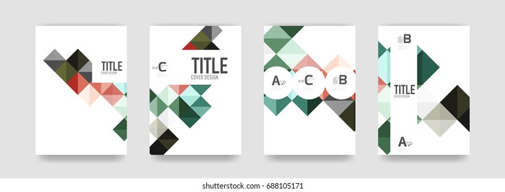 Set of brochure cover background, a4 template. Business presentation design layouts, brochure or flyer concepts or geometric web banners