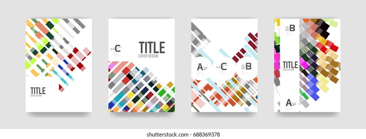 Conjunto de fondo de la cubierta del folleto, una plantilla 4. Diseños de diseño de presentaciones empresariales, diseños de folletos o volantes o banners web geométricos