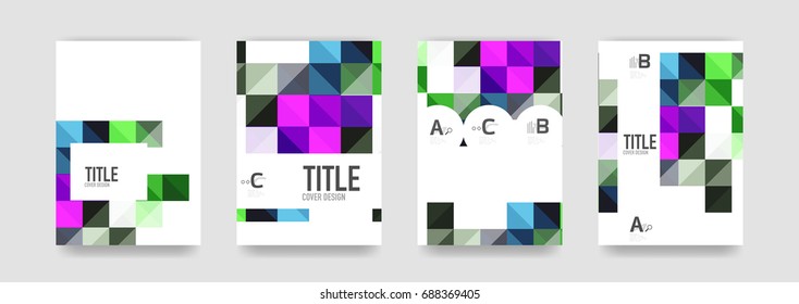Set of brochure cover background, a4 template. Business presentation design layouts, brochure or flyer concepts or geometric web banners