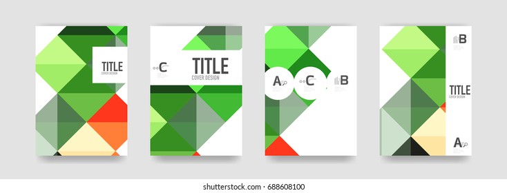 Set aus Broschüren, Titelhintergrund, eine4-Vorlage. Design-Layouts für Geschäftspräsentationen, Broschüren- oder Flyer-Konzepte oder geometrische Webbanner