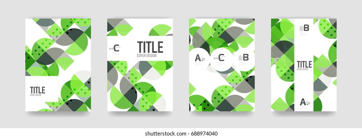 Conjunto de fondo de la cubierta del folleto, una plantilla 4. Diseños de diseño de presentaciones empresariales, diseños de folletos o volantes o banners web geométricos