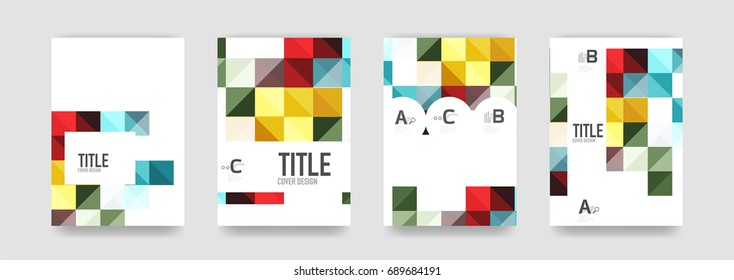 Set of brochure cover background, a4 template. Business presentation design layouts, brochure or flyer concepts or geometric web banners