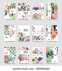 Conjunto de fondo de la cubierta del folleto, una plantilla 4. Diseños de diseño de presentaciones empresariales, diseños de folletos o volantes o banners web geométricos