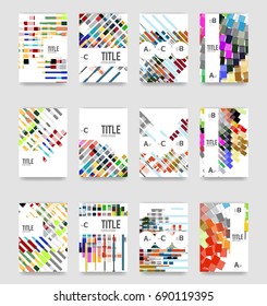 Set of brochure cover background, a4 template. Business presentation design layouts, brochure or flyer concepts or geometric web banners
