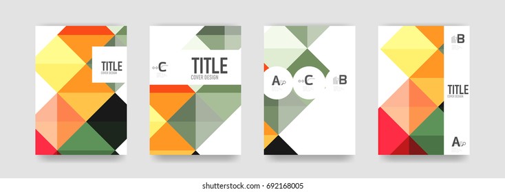 Set of brochure cover background, a4 template. Business presentation design layouts, brochure or flyer concepts or geometric web banners