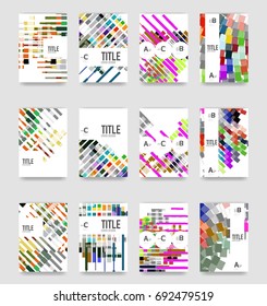 Set of brochure cover background, a4 template. Business presentation design layouts, brochure or flyer concepts or geometric web banners
