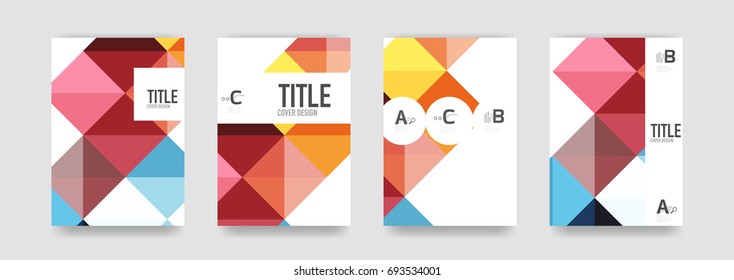 Set of brochure cover background, a4 template. Business presentation design layouts, brochure or flyer concepts or geometric web banners