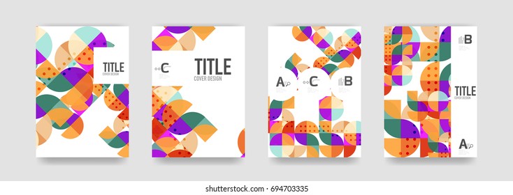 Set of brochure cover background, a4 template. Business presentation design layouts, brochure or flyer concepts or geometric web banners