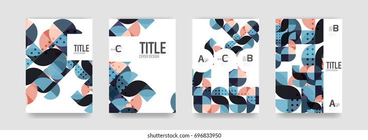 Set of brochure cover background, a4 template. Business presentation design layouts, brochure or flyer or geometric web banners