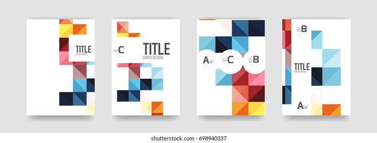 Set aus Broschüren, Titelhintergrund, eine4-Vorlage. Design-Layouts für Geschäftspräsentationen, Broschüren- oder Flyer-Konzepte oder geometrische Webbanner