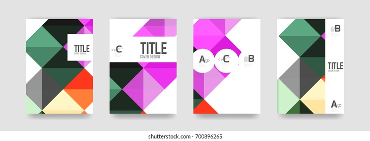 Set of brochure cover background, a4 template. Business presentation design layouts, brochure or flyer concepts or geometric web banners