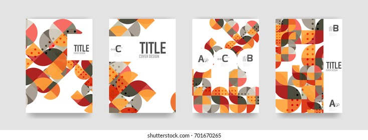 Set of brochure cover background, a4 template. Business presentation design layouts, brochure or flyer concepts or geometric web banners