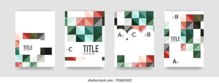 Set of brochure cover background, a4 template. Business presentation design layouts, brochure or flyer concepts or geometric web banners