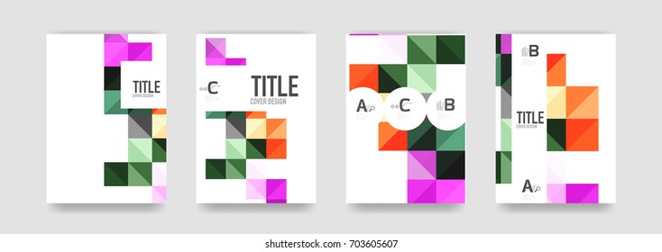 Set of brochure cover background, a4 template. Business presentation design layouts, brochure or flyer concepts or geometric web banners
