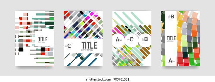 Conjunto de fondo de la cubierta del folleto, una plantilla 4. Diseños de diseño de presentaciones empresariales, diseños de folletos o volantes o banners web geométricos