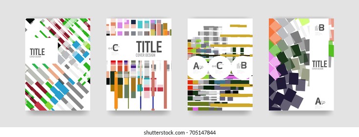 Conjunto de fondo de la cubierta del folleto, una plantilla 4. Diseños de diseño de presentaciones empresariales, diseños de folletos o volantes o banners web geométricos