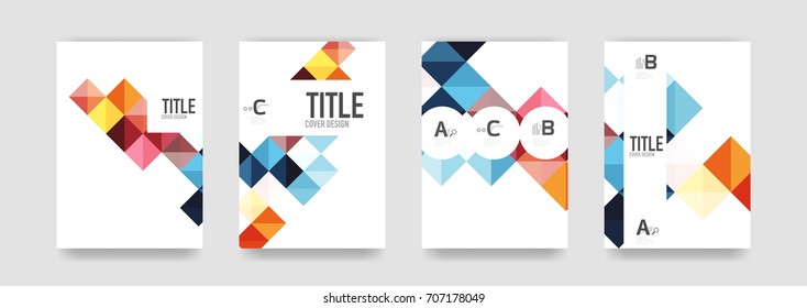 Set of brochure cover background, a4 template. Business presentation design layouts, brochure or flyer concepts or geometric web banners