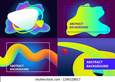 Set of brochure cover of  web page, catalog design. Abstract background. Light effect.  Template banner, poster, flyer. Composition of gradient color geometric shape. 