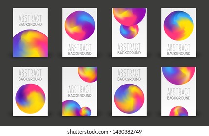 Set of brochure covers design with abstract color round elements