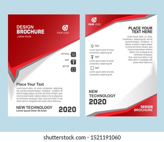 Set of Brochure Design Template. Vector template. Red and White color.