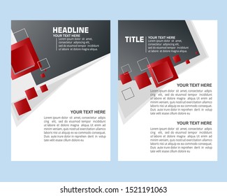 Set of Brochure Design Template. Vector template. Red, Black and White color.