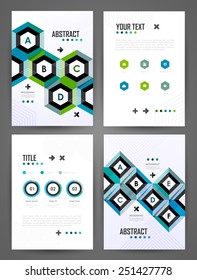 Set of brochure design templates. Design elements. Bright modern backgrounds.