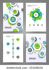 Conjunto de Plantillas de diseño de folletos. Elementos de diseño. Fondos modernos brillantes.