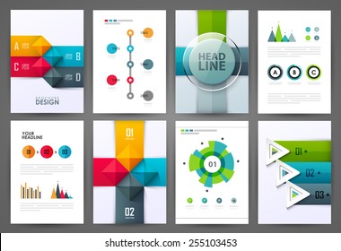 Set Brochure Design Templates Design Elements Stock Vector (Royalty