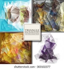 Set of Brochure Design Templates. Geometric Triangular Abstract Modern Backgrounds. Vector Illustration.