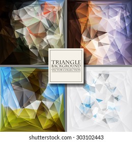 Set of Brochure Design Templates. Geometric Triangular Abstract Modern Backgrounds. Vector Illustration.