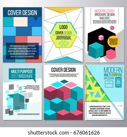 Set of brochure design, wallpapers, annual report, flyer design templates in A4 size. Vector illustrations for business presentation, corporate document cover and layout template designs for printing.