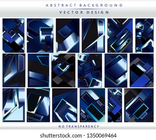 Set of brochure & flyer cover template and business cards. Dark blue color gradient art shiny lights pattern backgrounds. Ideal for brochure & flyer cover template and business cards.