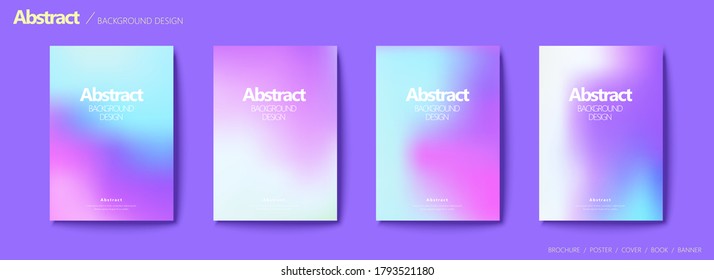 Set of brochure and flyer cover template, with lavender blurry gradient background design