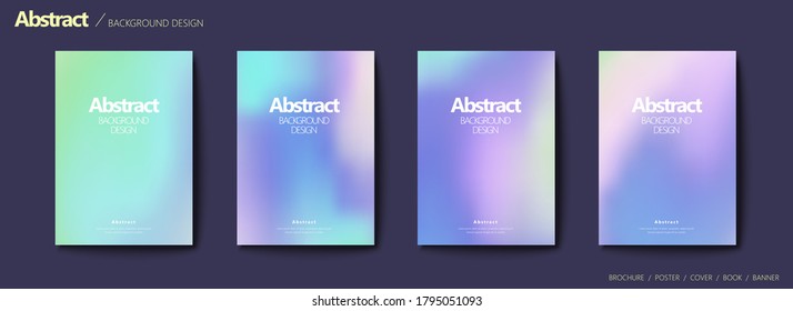 Conjunto de plantillas de portada de folletos y volantes, con diseño de fondo de gradiente borroso en tono pastel