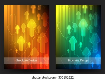 Set of brochure flyer design with arrows