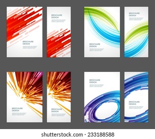 Set of Brochure Flyer design vector template Geometric Lines and Lights abstract backgrounds