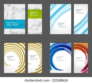 Set of Brochure Flyer design vector template Geometric Lines and Lights abstract backgrounds