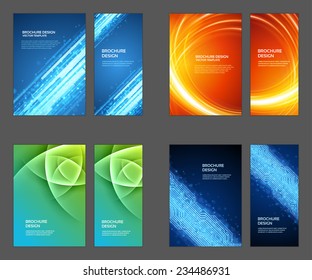 Set of Brochure Flyer design vector template Geometric Lines and Lights abstract backgrounds 