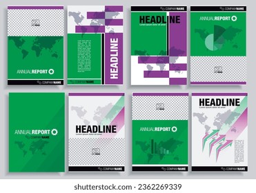 Set Brochure Layout design template. Annual Report Flyer Leaflet cover Presentation Modern background.