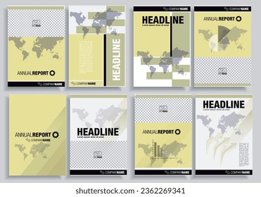Set Brochure Layout design template. Annual Report Flyer Leaflet cover Presentation Modern background.