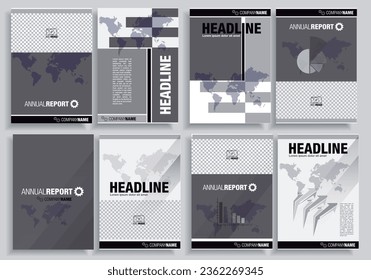 Set Brochure Layout design template. Annual Report Flyer Leaflet cover Presentation Modern background.