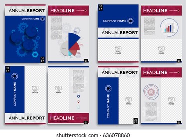 Set Brochure Layout design template. Annual Report Flyer Leaflet cover Presentation Modern background.
