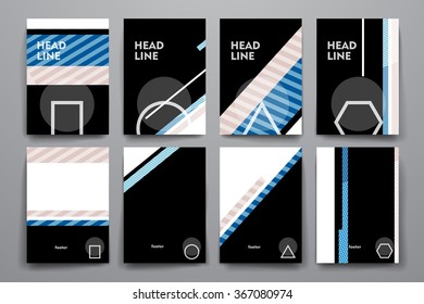 Set of brochure, poster design templates in abstract background style