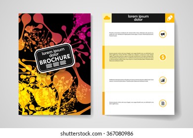 Set of brochure, poster design templates in DNA molecule style