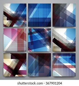 Set of brochure, poster design templates in abstract style